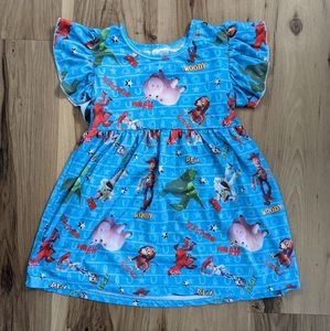 Disney Toy Story Girls Dress Size 6-7 Flutter Sleeve